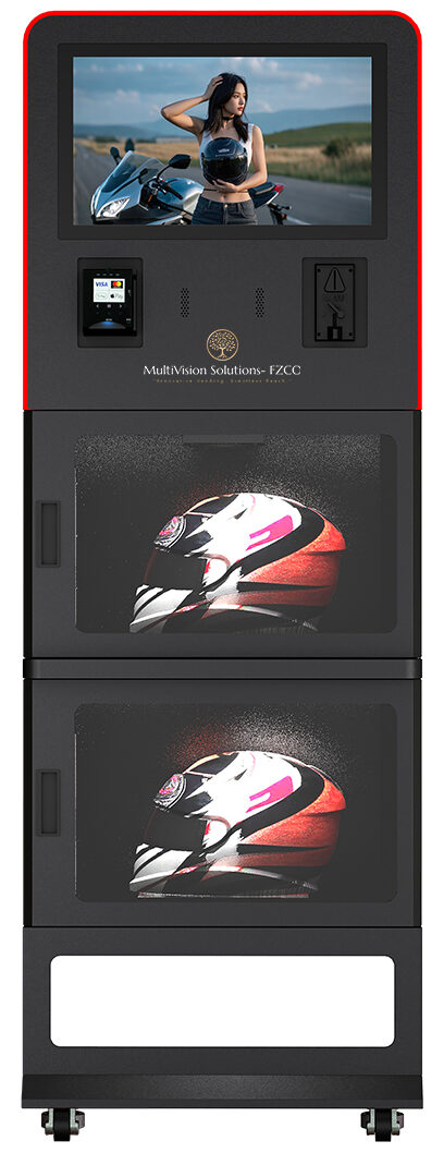 Motorbike helmet vending machine
