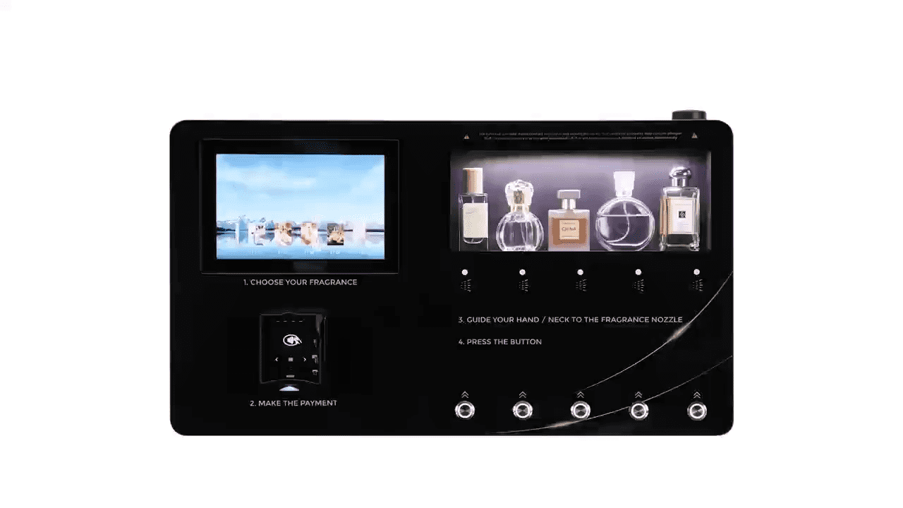 Perfume vending machine display